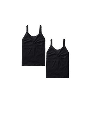 Ingrid & Isabel Seamless Nursing + Pumping Cami 2-Pack Bundle - Black