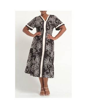 Estelle Lune Print Midi Dress - Multicolor