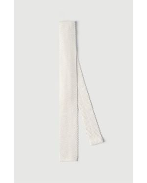 Brunello Cucinelli Silk Knit Tie - White