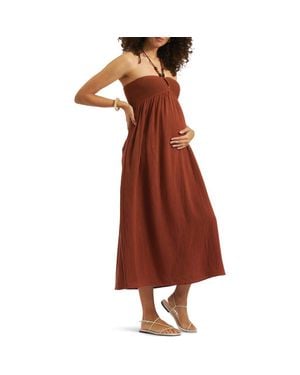 Ripe Maternity Evie Crochet Dress - Red