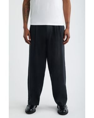 Obey Foster Pleated Linen Blend Pants - Blue