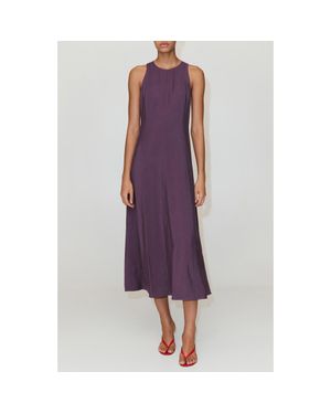 Mango A-Line Dress With Stitching Detail - Purple