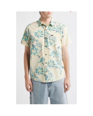 Rip Curl Sessions Short Sleeve Button-Up Shirt - Blue