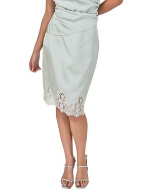 Endless Rose Lace Trim Satin Skirt - Multicolor
