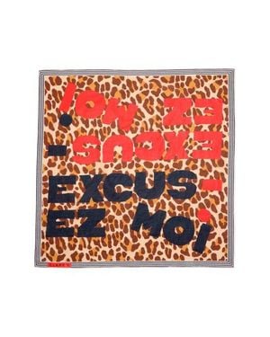 Clare V. Excusez Moi Square Cotton Scarf - Red