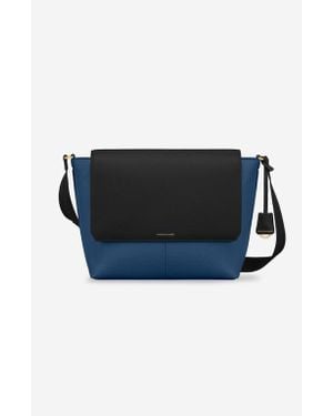 Maison De Sabre Leather Flaire Messenger Bag - Black