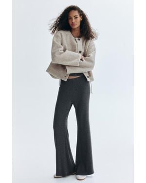 H&M Flared Fine-Knit Pants - Black