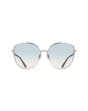 Ferragamo 60Mm Gradient Round Sunglasses - Blue