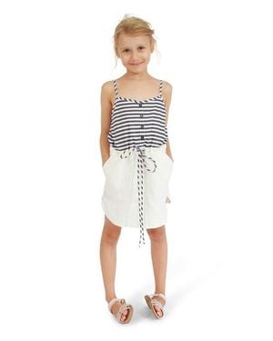 Belle & Bloom Bright Side Striped Mini Dress - White