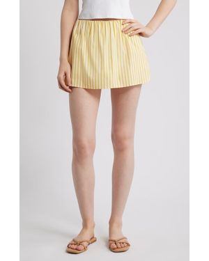Solid & Striped The Brinley Stripe Stretch Cotton Poplin Miniskirt - Natural