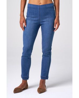 Franne Golde Slim Stretch Pull-On Ankle Jean - Blue
