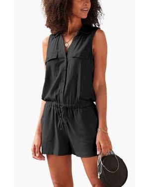 Lascana Sleeveless Drawstring Romper - Black
