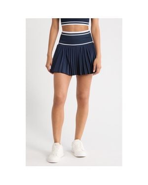 Zella Mixed Media Pleated Sport Skirt - Metallic