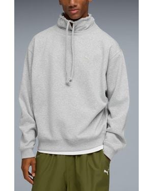 PUMA Select Essentials French Terry Polo Sweatshirt - Gray
