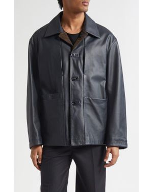 Lemaire Leather Workwear Jacket - Gray