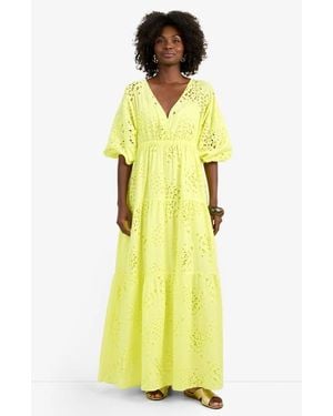 Trina Turk Arco Iris Cotton Eyelet Dress - Yellow