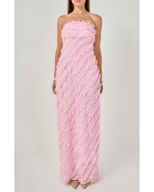 Endless Rose Strapless Ruffled Maxi Dress - Pink