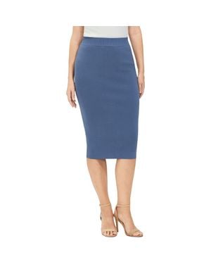 Kimi + Kai Knit Pencil Skirt - Blue