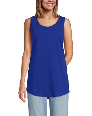 Lands' End Supima Cotton Tunic Tank Top - Blue