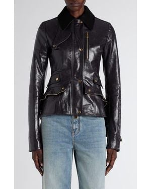 McQueen Kickback Leather Jacket - Black
