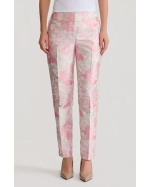 Kasper Flat Front Slim Pants - Pink