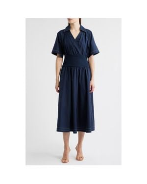 BOSS Dakari Faux Wrap Dress - Blue