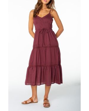 Roxy Azalea Cotton Midi Sundress - Red