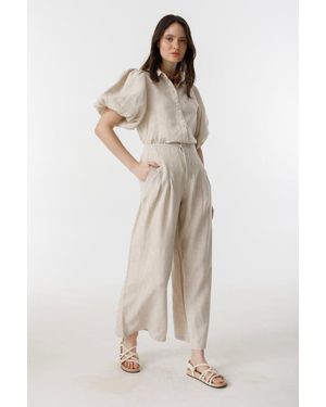 Lanhtropy Culotte Linen Pants - White