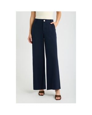 Wit & Wisdom Whitney Skyrise Flat Front Wide Leg Pants - Blue