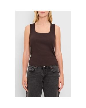 Michael Stars Maribel Square Neck Tank - Black