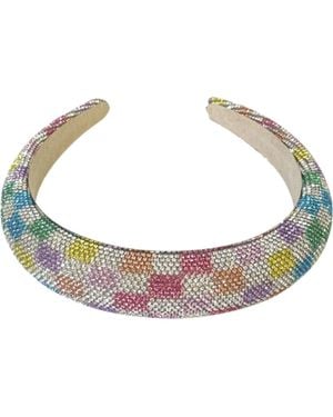 Malibu Sugar Rhinestone Dark Checkers Headband - Multicolor