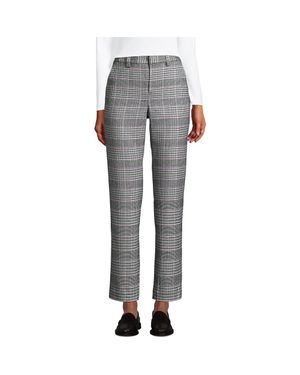 Lands' End High Rise Brushed Flannel Tapered Ankle Pants - Gray