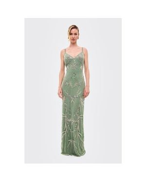 Beauut Embellished Sequins Fitted Gown - Green