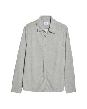 7 Diamonds Generation Pinstripe Double Knit Button-Up Shirt - Gray