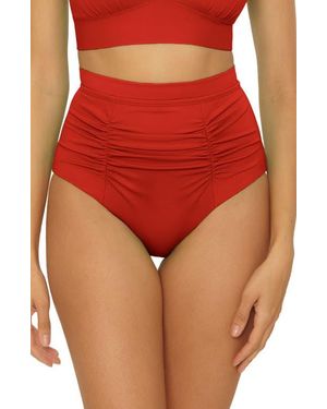 SOLUNA Sun Goddess High Waist Bikini Bottoms - Red
