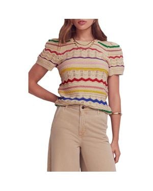 Boden Monica Stripe Pointelle Stitch Top - Multicolor