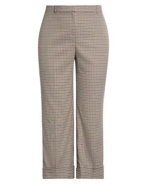 Anne Klein Houndstooth Cuffed Ankle Pants - Gray