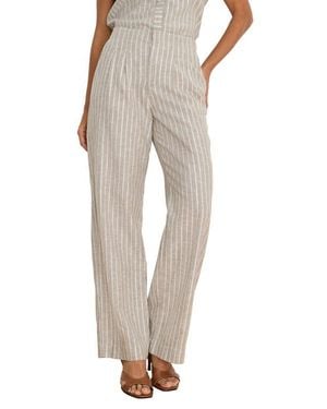 NIC+ZOE Highland Linen Blend Wide Leg Pants - Natural