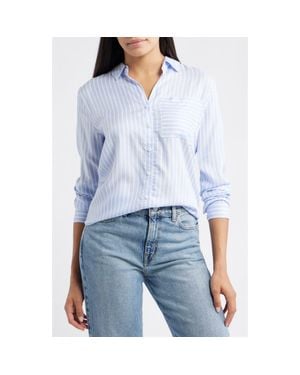 Beach Lunch Lounge Eden Long Sleeve Button-Up Shirt - Blue