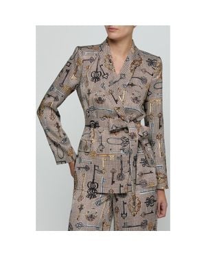 L'Agence Aven Wrap Blazer - Gray