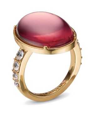 Kurt Geiger Oval Cabochon & Crystal Cocktail Ring - Pink