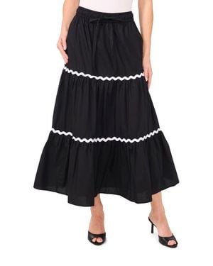 Cece Rickrack Trim Maxi Skirt - Black