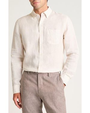Bonobos Everyday Pinstripe Linen Button-Down Shirt - Natural