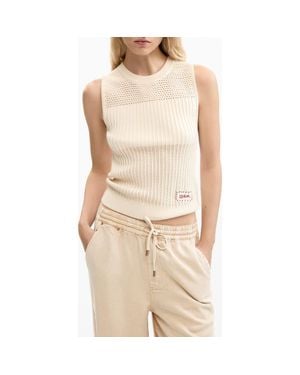 Desigual Sleeveless Sweater - Natural