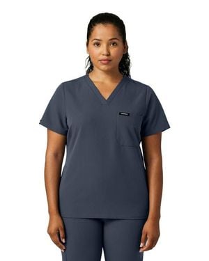 Jaanuu Rhena 1-Pocket Slim V-Neck Scrub Top - Blue