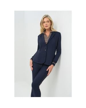Anatomie Cozy Tressa Fleece Lined Hooded Blazer - Blue