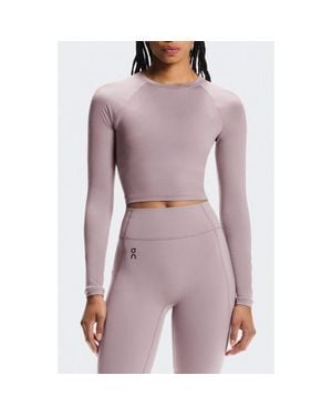 On Shoes Studio Lg Sleeve Crop Top - Purple