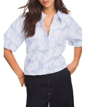 Mint Velvet Cotton Jacquard Striped Shirt - White