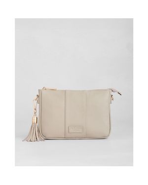 Pom Pom London City Slim Crossbody Bag - Natural