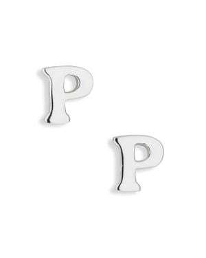 Marlyn Schiff Block Letter Initial Stud Earrings - Blue